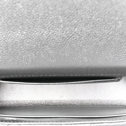 Chanel Metallic Caviar Quilted Coco Handle Clutch With Chain Silver 5 of 11