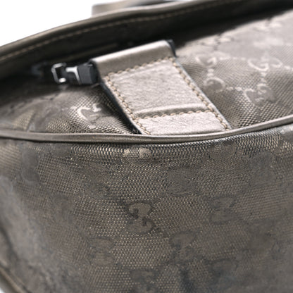 Gucci Imprime Monogram Medium Double Buckle Flap Messenger Bag Pewter 9 of 18