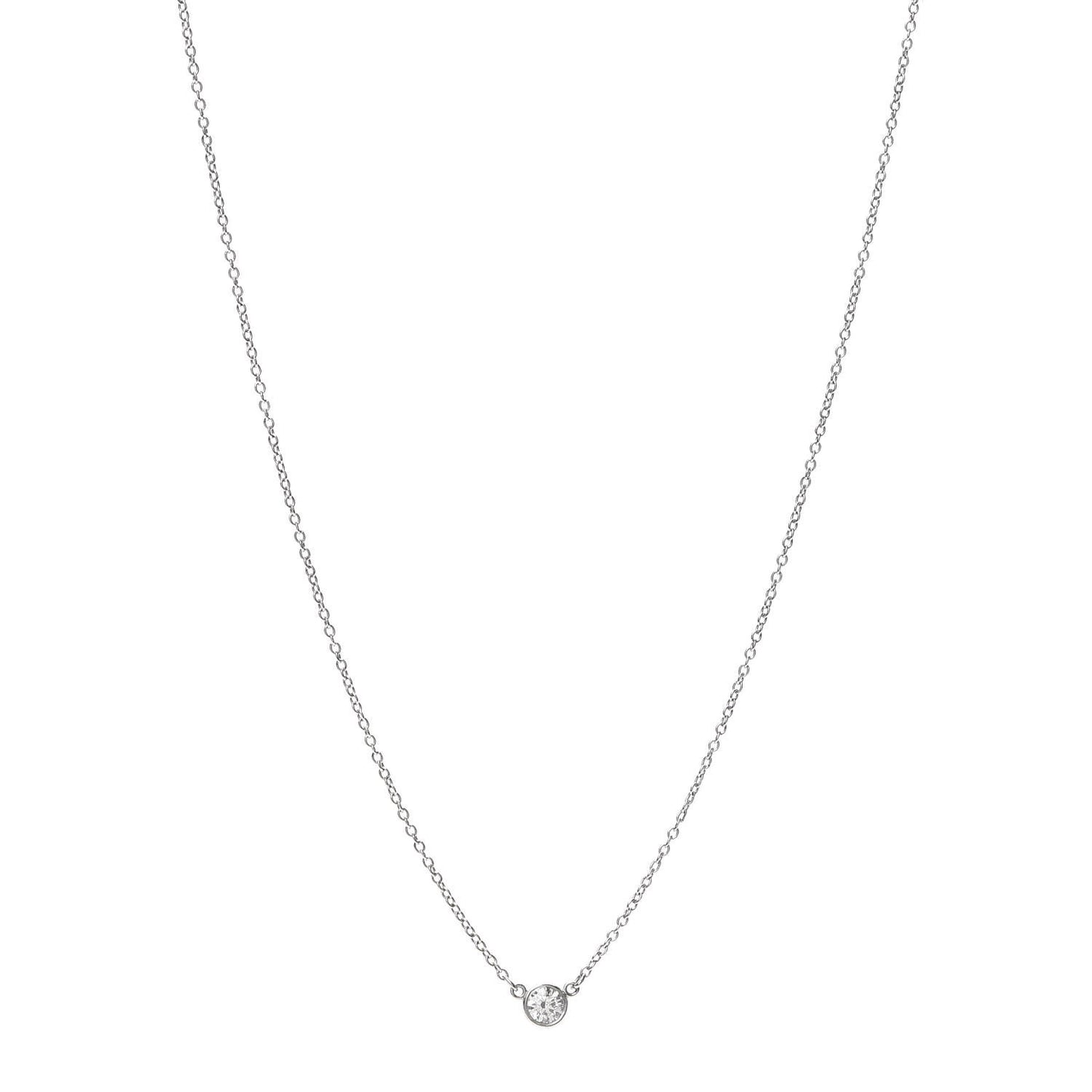 Platinum Diamond .17ct Elsa Peretti Diamonds by the Yard Pendant Necklace