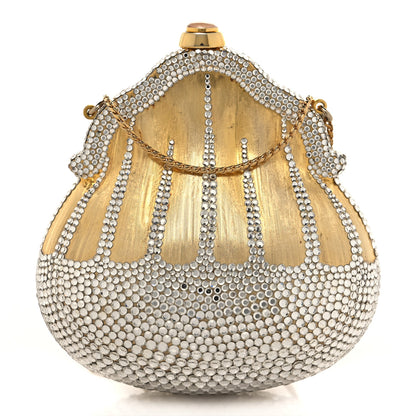 Judith Leiber Swarovski Crystal Chatelaine Minaudiere Gold 2 of 14