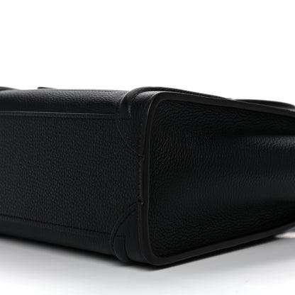 Celine Drummed Calfskin Nano Luggage Black 9 of 10