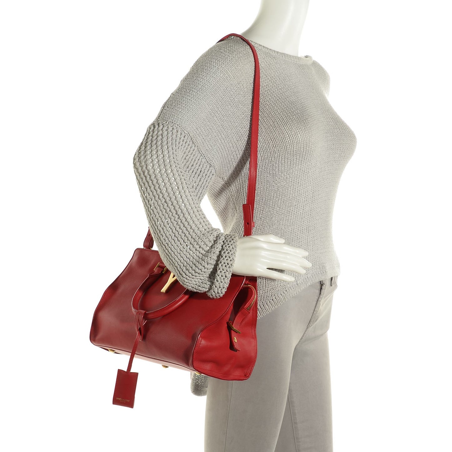 Calfskin Small Classic Y Cabas Red