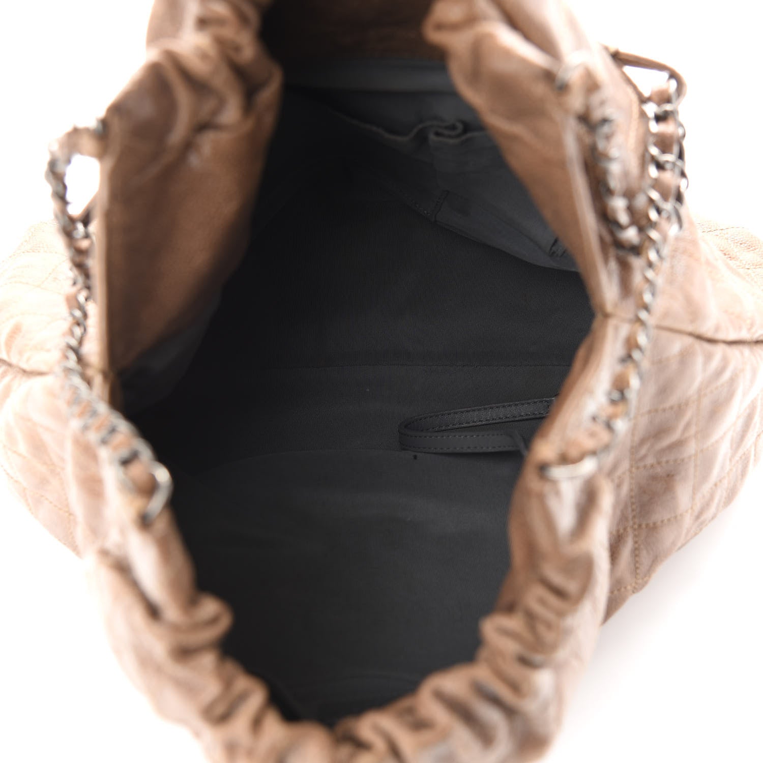 Chanel Distressed Glazed Caviar Quilted Large Elastic Tote Brown 4 of 8