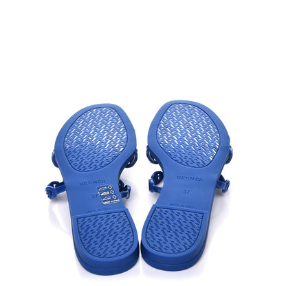 Hermes Rubber Chaine d'Ancre Rivage Sandals 37 Bleu Smalt 5 of 8