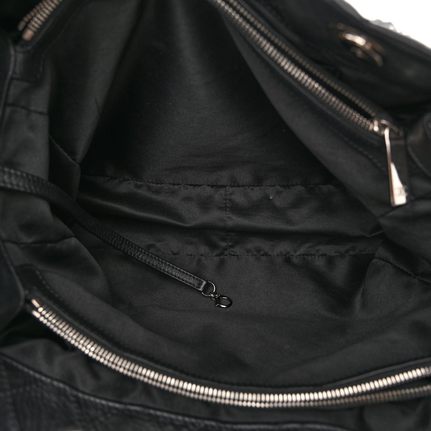 Calfskin Quilted Large Chic and Soft Shopping Tote Black