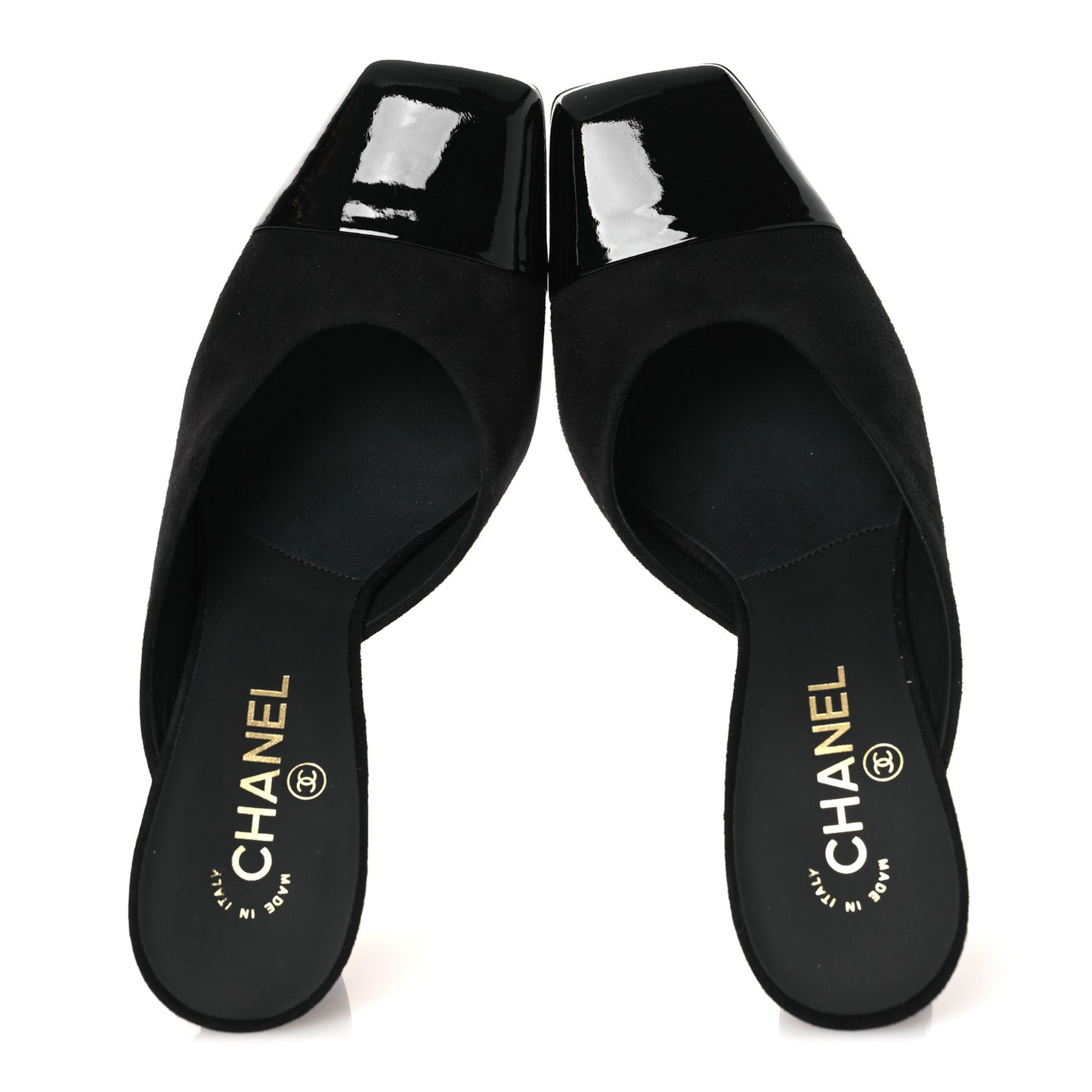 Suede Kidskin Patent Calfskin Mules 40 Black