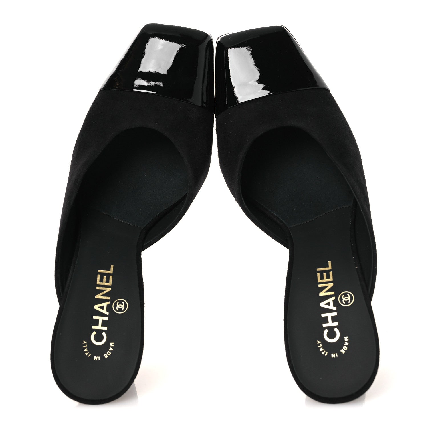 Chanel Suede Kidskin Patent Calfskin Mules 40 Black 2 of 11