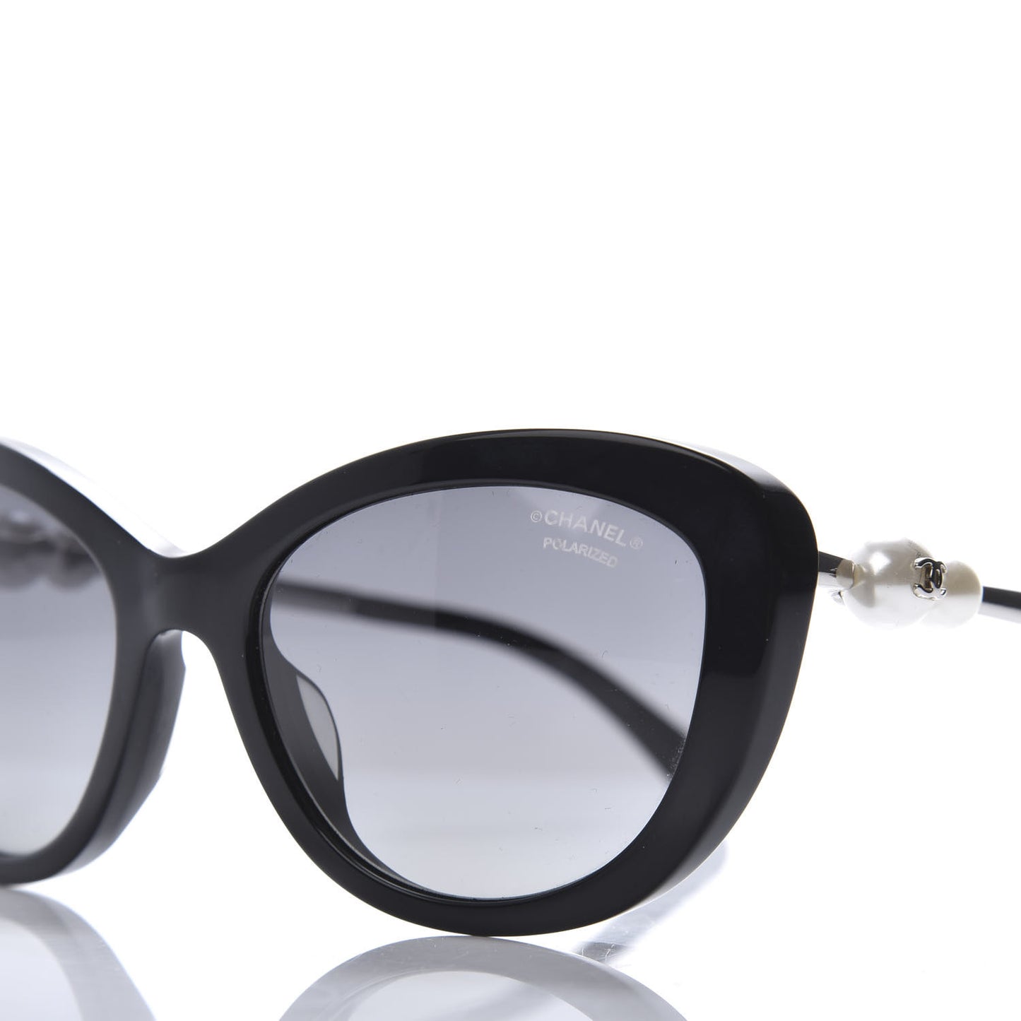 Polarized Cat Eye Pearl Sunglasses 5340-H Black