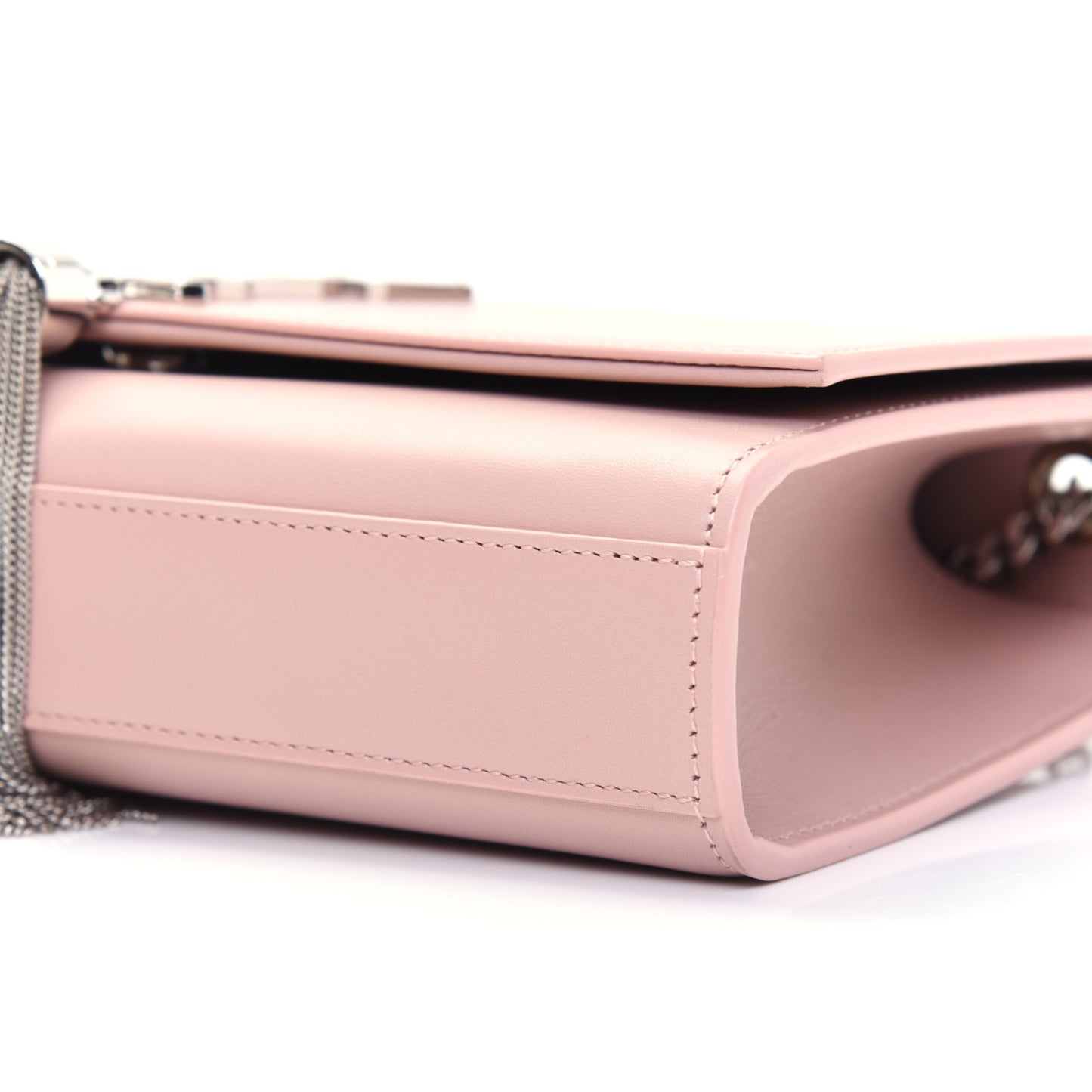 SAINT LAURENT Smooth Calfskin Medium Classic Monogram Kate Tassel Satchel Pale Pink