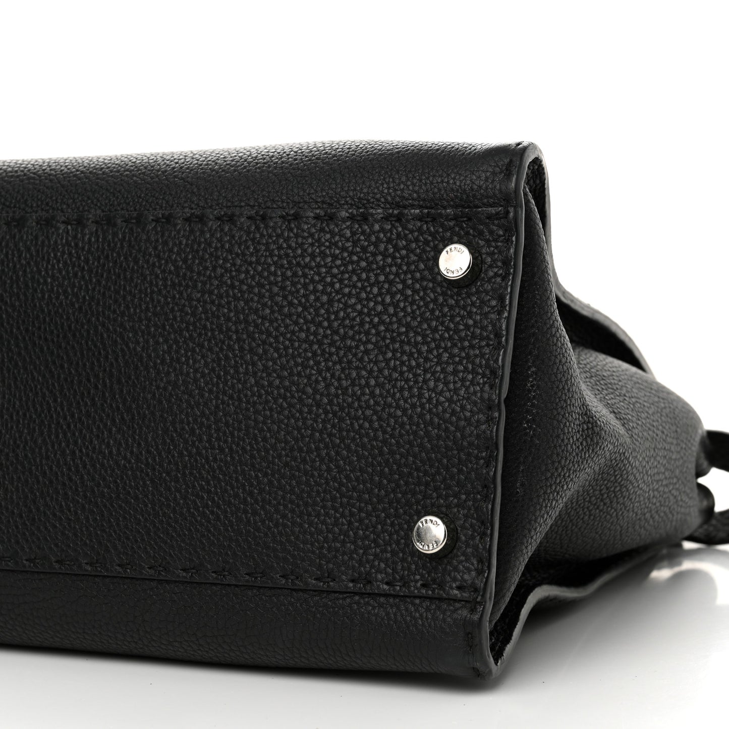Cuoio Romano Selleria Bi-Color Large Peekaboo Iconic Satchel Black Mou