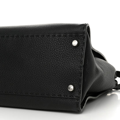 Fendi Cuoio Romano Selleria Bi-Color Large Peekaboo Iconic Satchel Black Mou 11 of 12