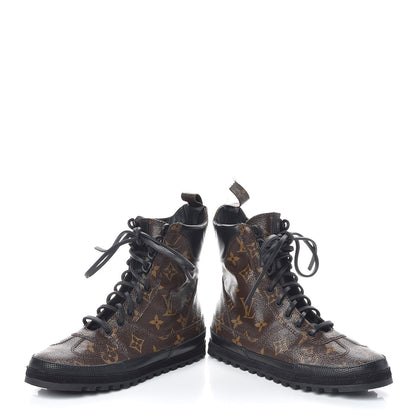 Louis Vuitton Calfskin Monogram Eldorado Desert Boot 36 Black 6 of 11
