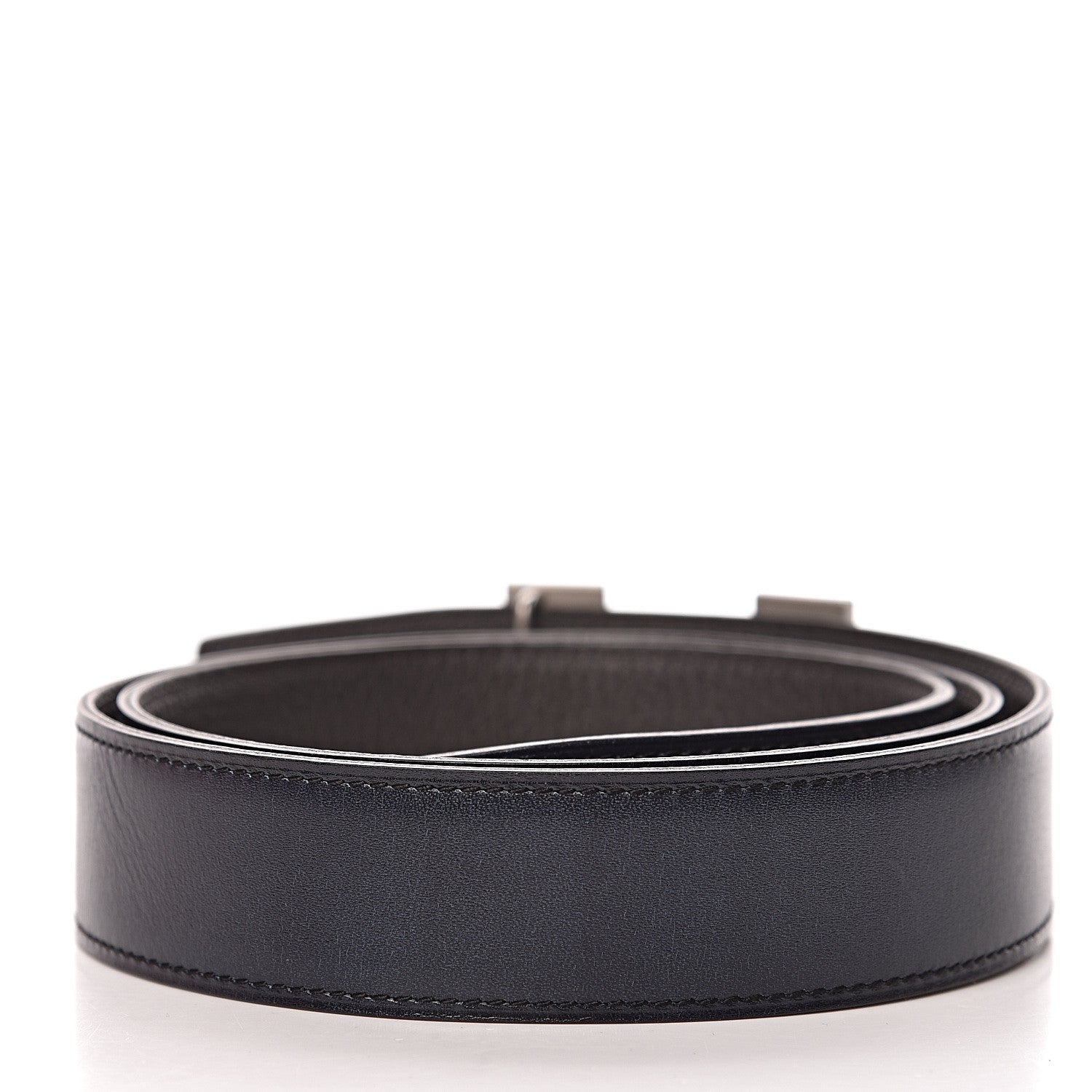 Hermes Box Togo 32mm H Belt 90 Bleu Marine Grey 3 of 8