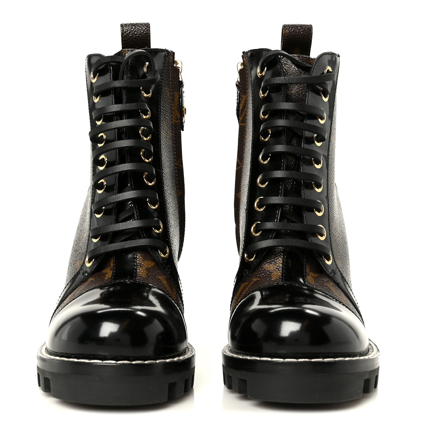 Louis Vuitton Patent Calfskin Monogram Star Trail Ankle Boots 36.5 Black 3 of 8
