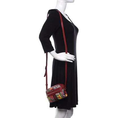 Gucci GG Supreme Monogram Flora Web Mini Ophidia Shoulder Bag Red 2 of 10
