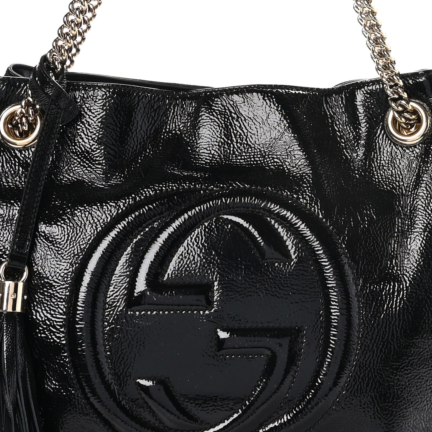 Gucci Patent Medium Soho Chain Shoulder Bag Black 8 of 10
