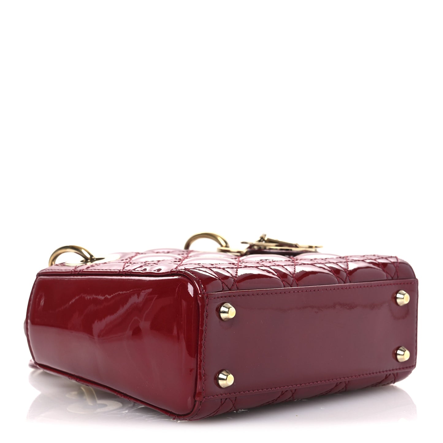 Patent Cannage Mini Lady Dior Red
