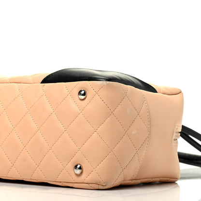 Chanel Calfskin Quilted Large Cambon Bowler Beige Black 9 of 13