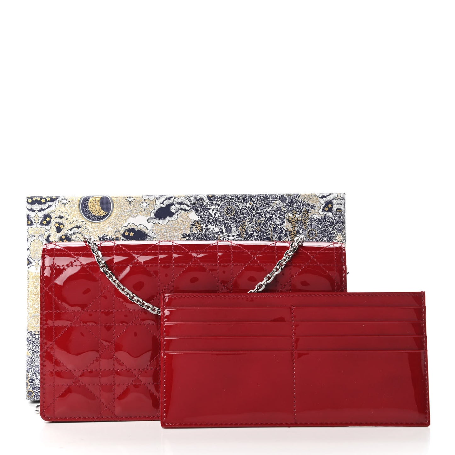 Patent Cannage Lady Dior Clutch Red