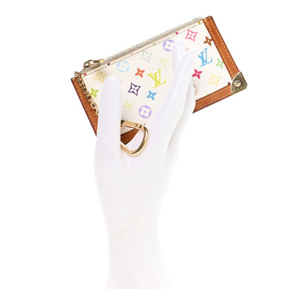 Louis Vuitton Monogram Multicolor Key Pouch White 2 of 7