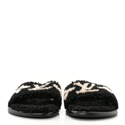 Louis Vuitton Shearling Magnetic Flat Mule 41 Black 2 of 8