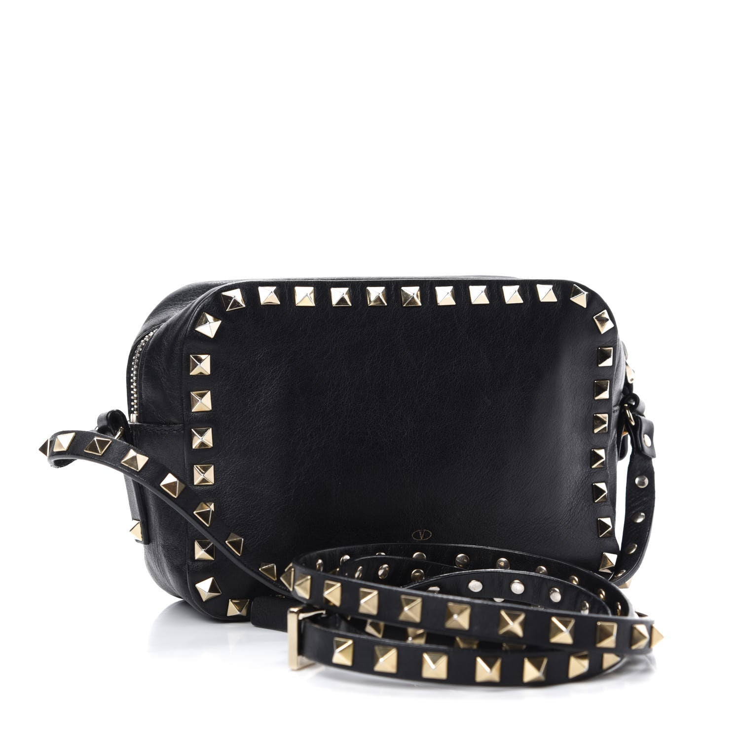 Valentino Garavani Calfskin Rockstud Camera Crossbody Bag Black 3 of 11