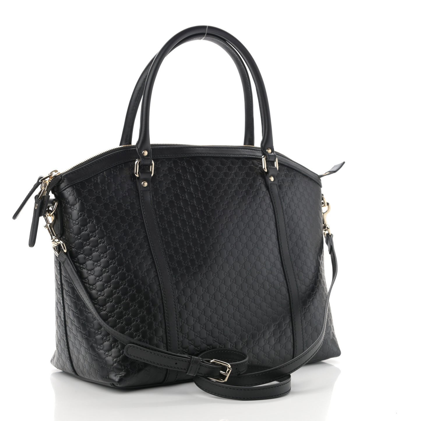 Soft Microguccissima Dome Satchel Black