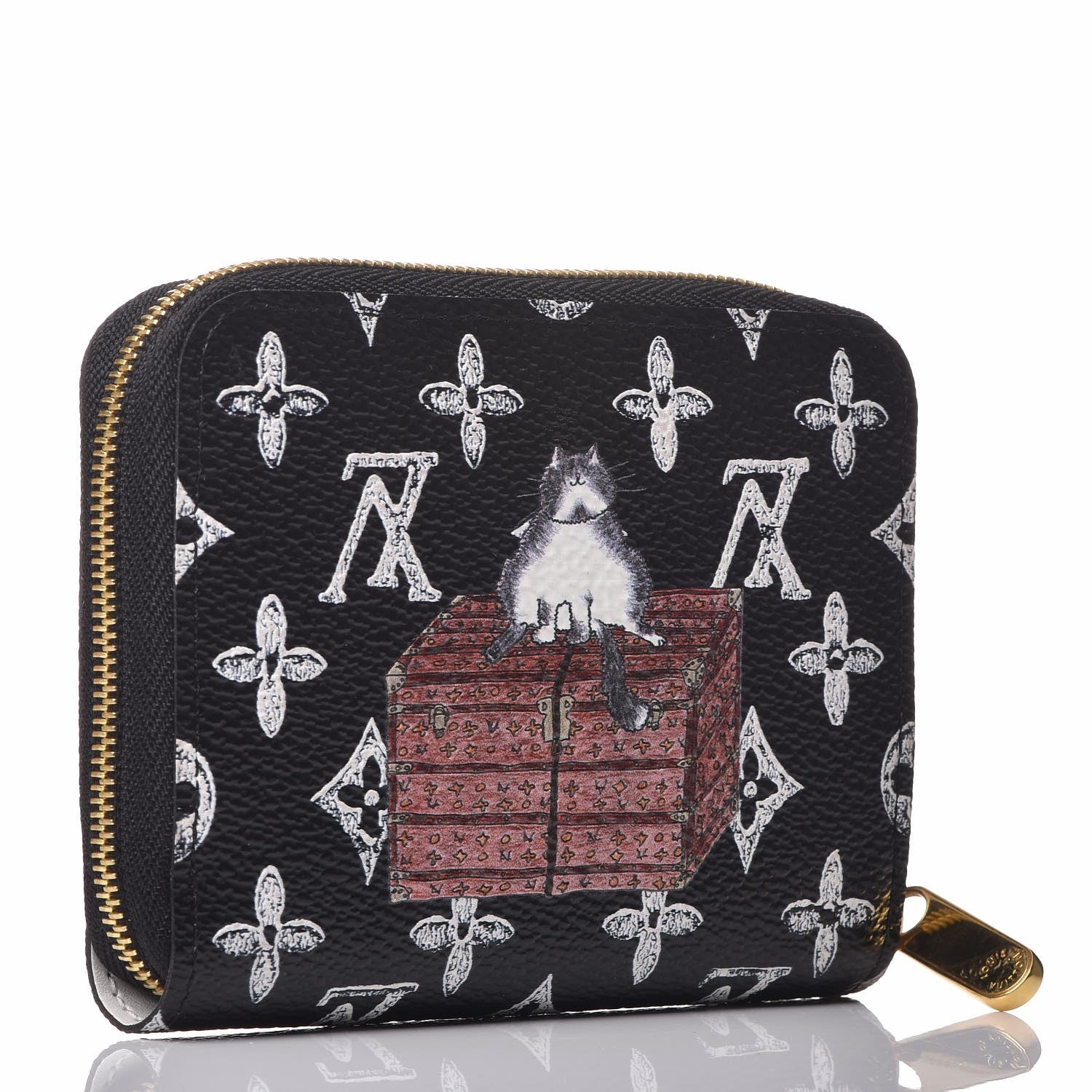 Louis Vuitton Catogram Zippy Coin Purse Black 3 of 8
