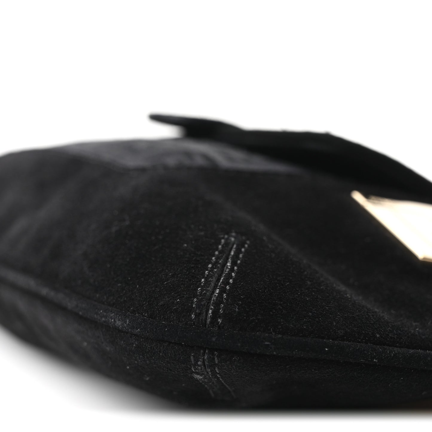 Suede Zucchino FF Shoulder Bag Black