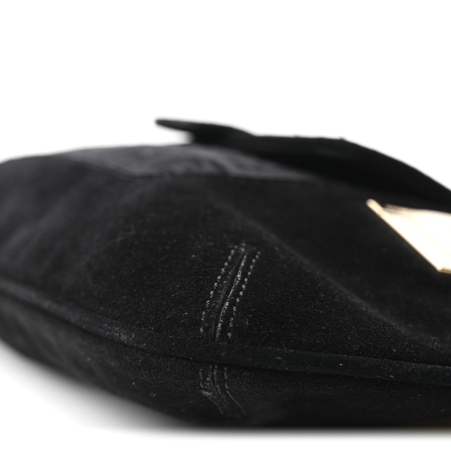 Fendi Suede Zucchino FF Shoulder Bag Black 10 of 10