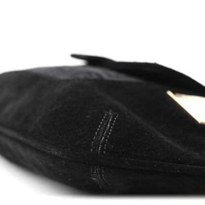 Fendi Suede Zucchino FF Shoulder Bag Black 10 of 10