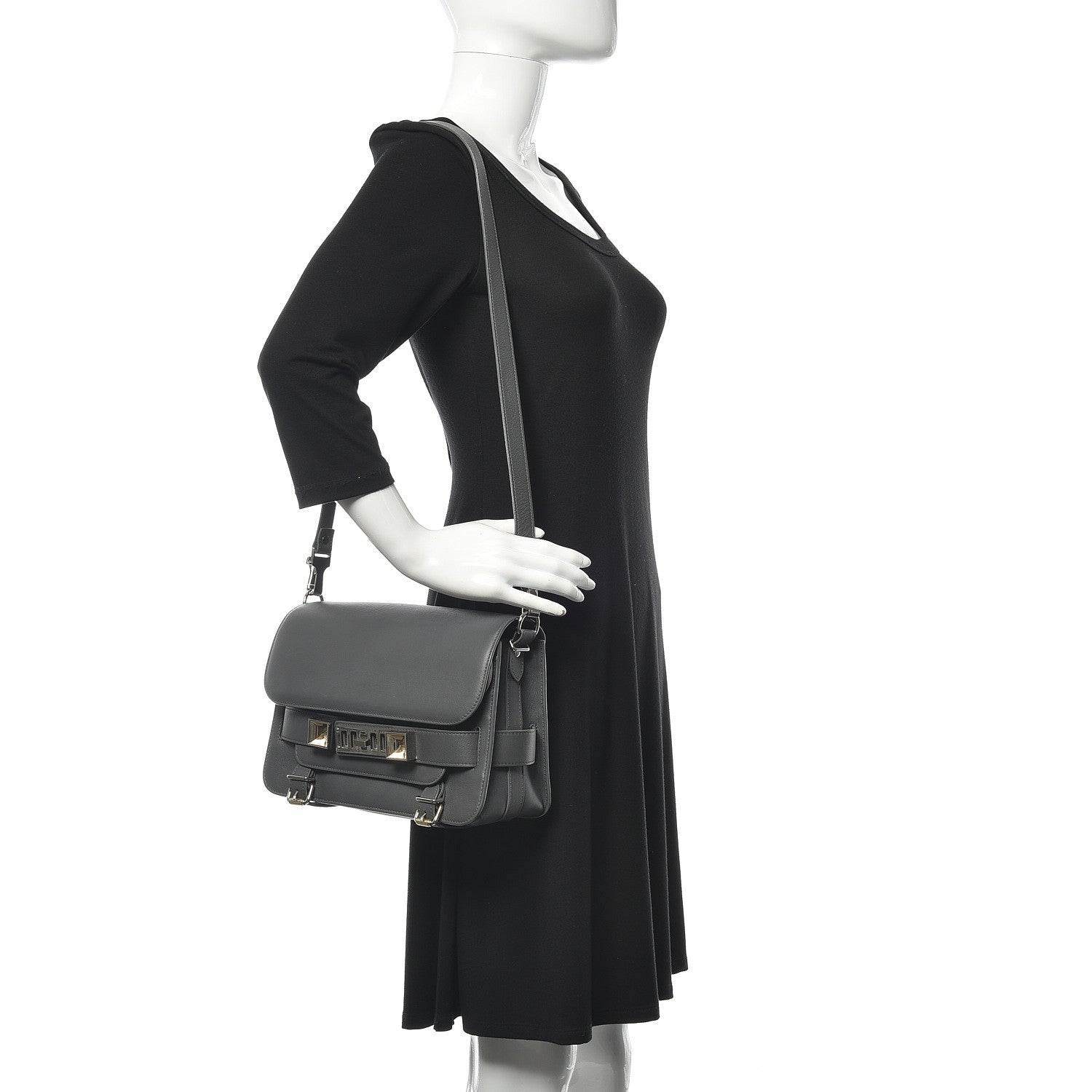 Proenza Schouler Smooth Calfskin PS11 Classic Shoulder Bag Heather Grey 2 of 12