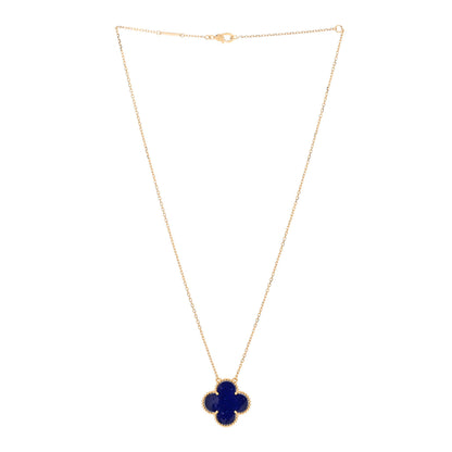 Van Cleef & Arpels 18K Yellow Gold Blue Sevres Porcelain Magic Alhambra Vendome Necklace 2 of 5