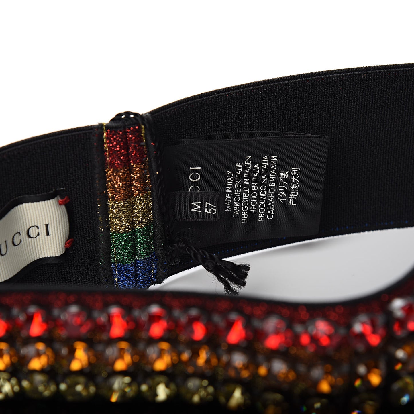 Metallic Crystal Embellished Webby Headband 57 Rainbow