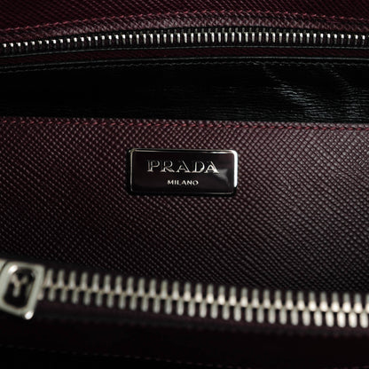 Prada Saffiano Cuir Twin Tote Granato 6 of 8