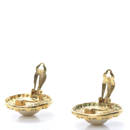 Chanel Pearl Round Clip On Earrings Gold 3 of 6