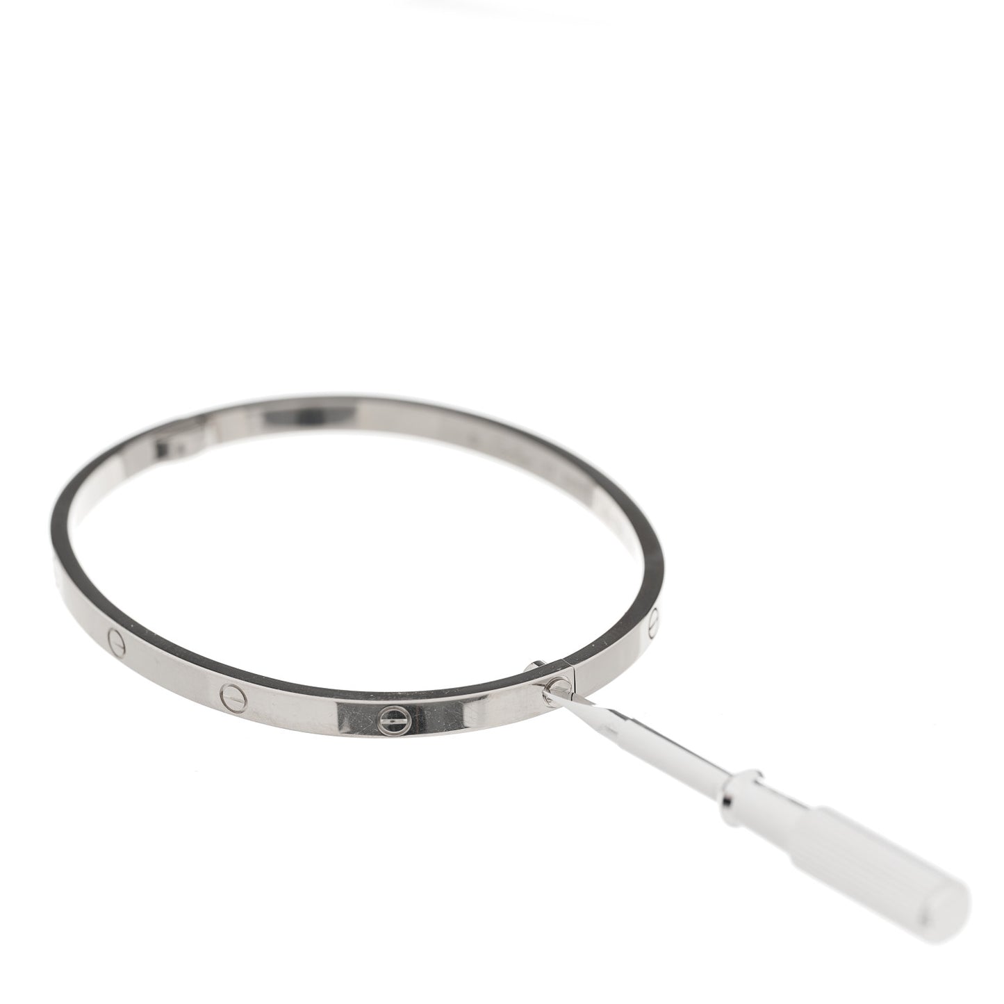 18K White Gold Small LOVE Bracelet 17