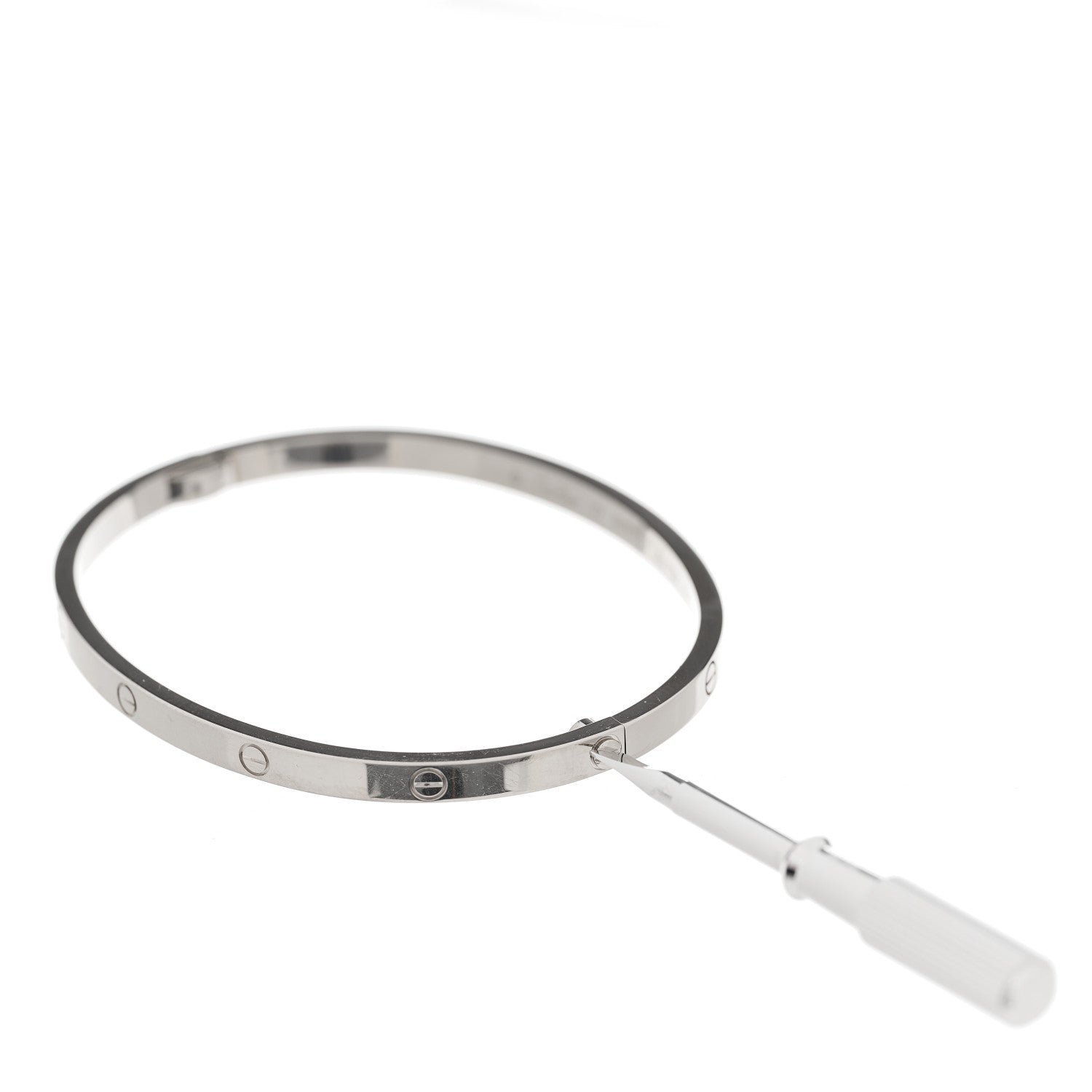 Cartier 18K White Gold Small LOVE Bracelet 17 4 of 5