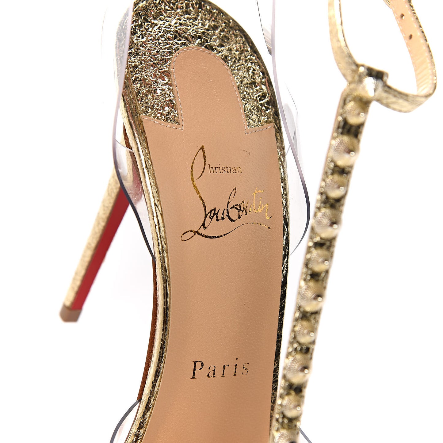 Metallic PVC Nosy Spikes 100 Pumps 38.5 Gold