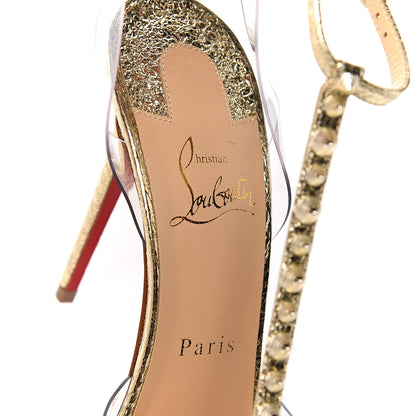 Christian Louboutin Metallic PVC Nosy Spikes 100 Pumps 38.5 Gold 7 of 8