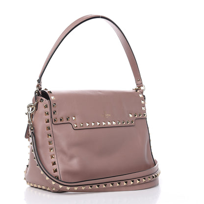 Valentino Garavani Smooth Calfskin Rockstud Top Handle Shoulder Bag Beige 3 of 12
