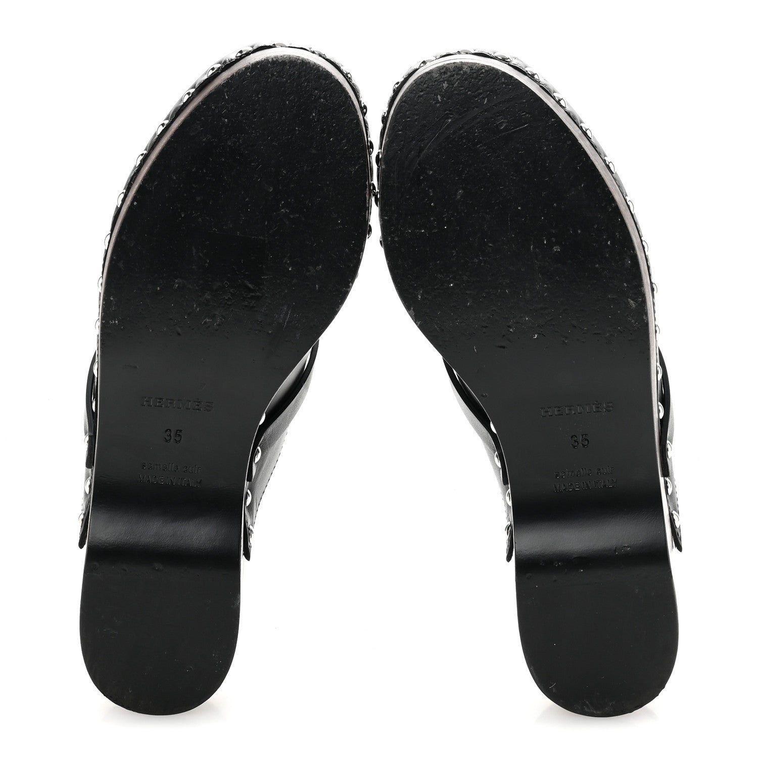 Hermes Calfskin Carlotta Mules 35 Black 6 of 10