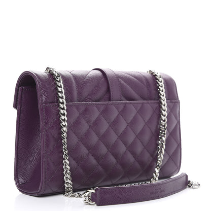 Saint Laurent Grain De Poudre Textured Mixed Matelasse Triquilt Small Monogram Satchel Lilac 3 of 9