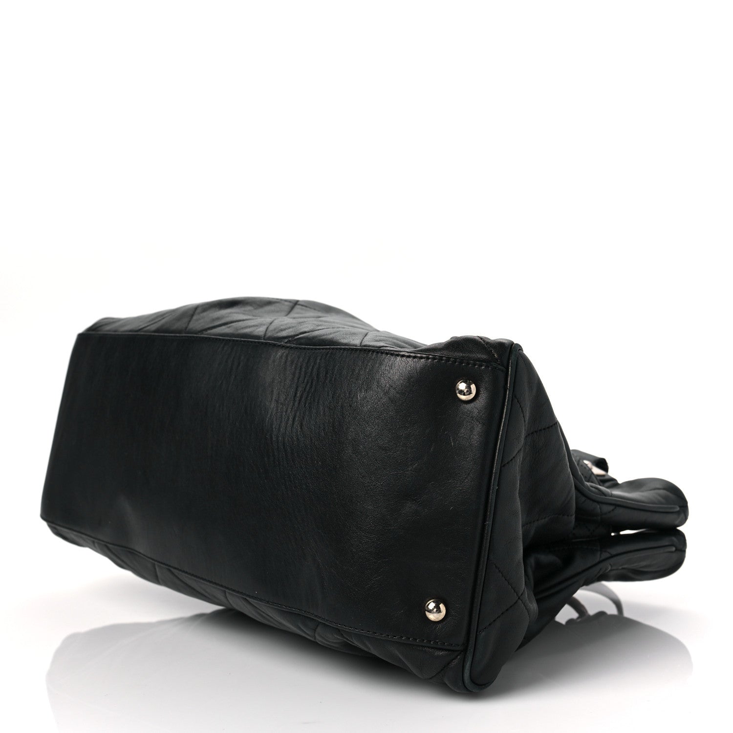 Chanel Lambskin Quilted Mademoiselle Lock Tote Black 7 of 7