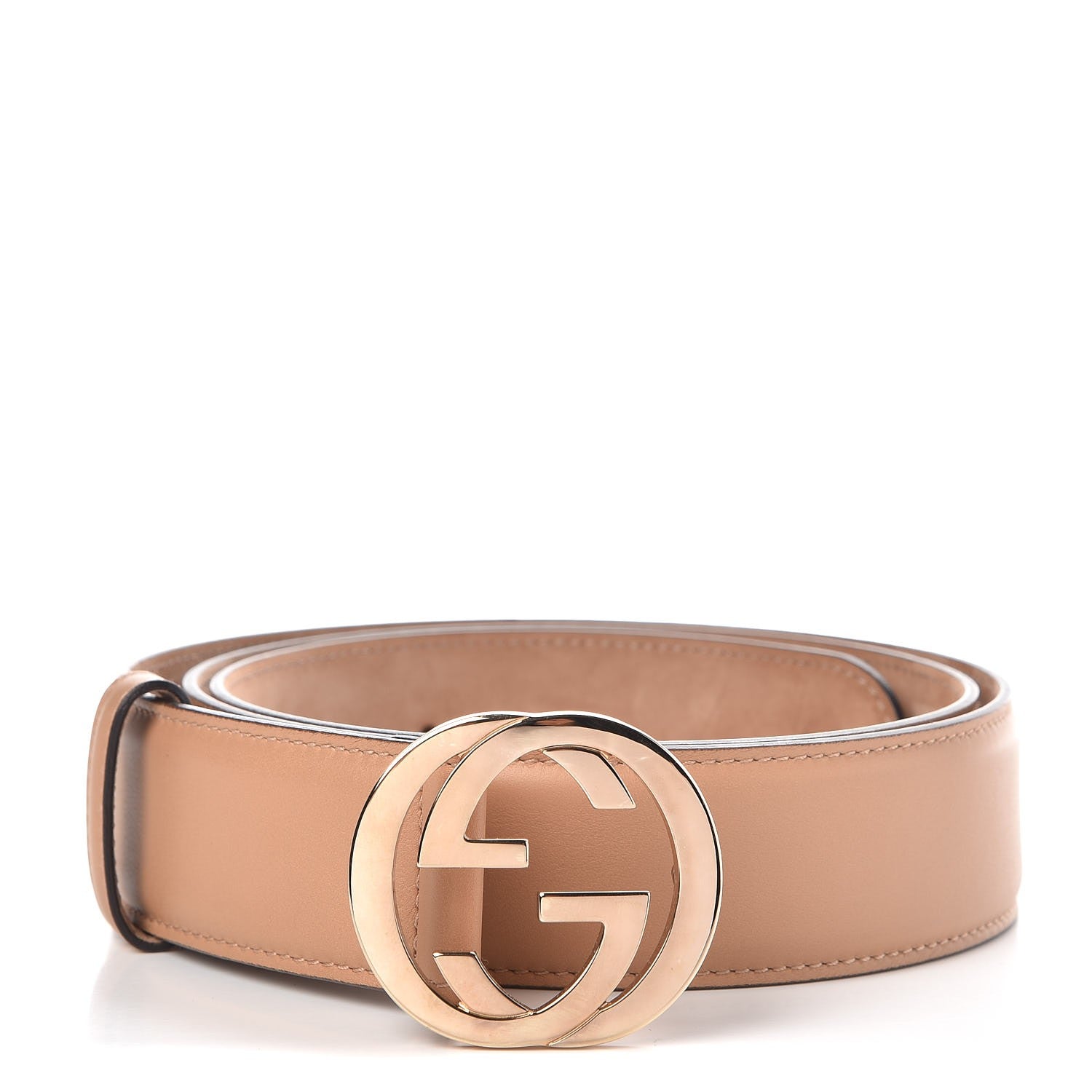 Gucci Calfskin Interlocking G 37mm Belt 100 40 Camelia 1 of 11