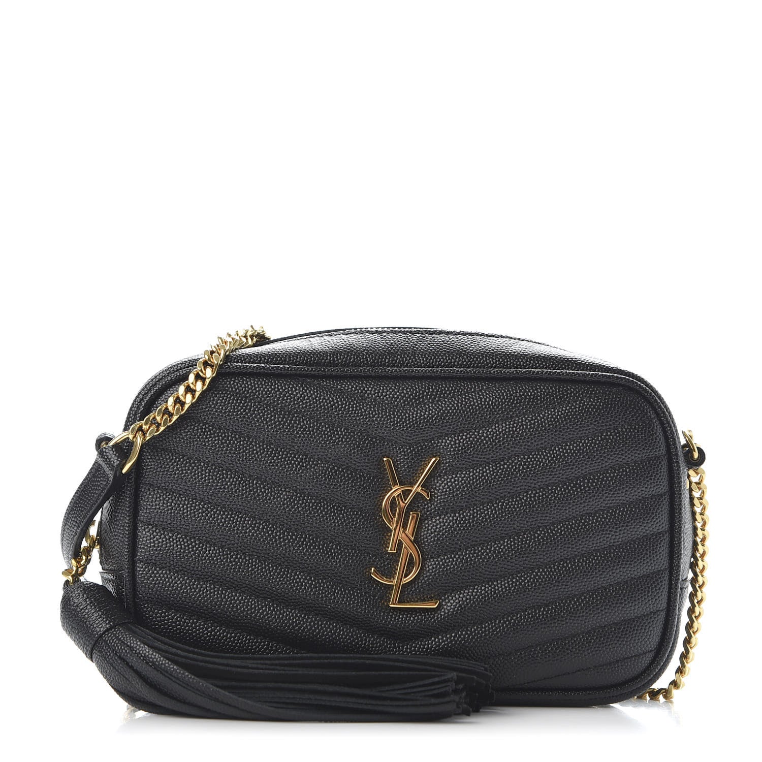 Saint Laurent Grain De Poudre Matelasse Monogram Mini Lou Camera Bag Black 1 of 10