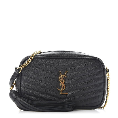 Saint Laurent Grain De Poudre Matelasse Monogram Mini Lou Camera Bag Black 1 of 10
