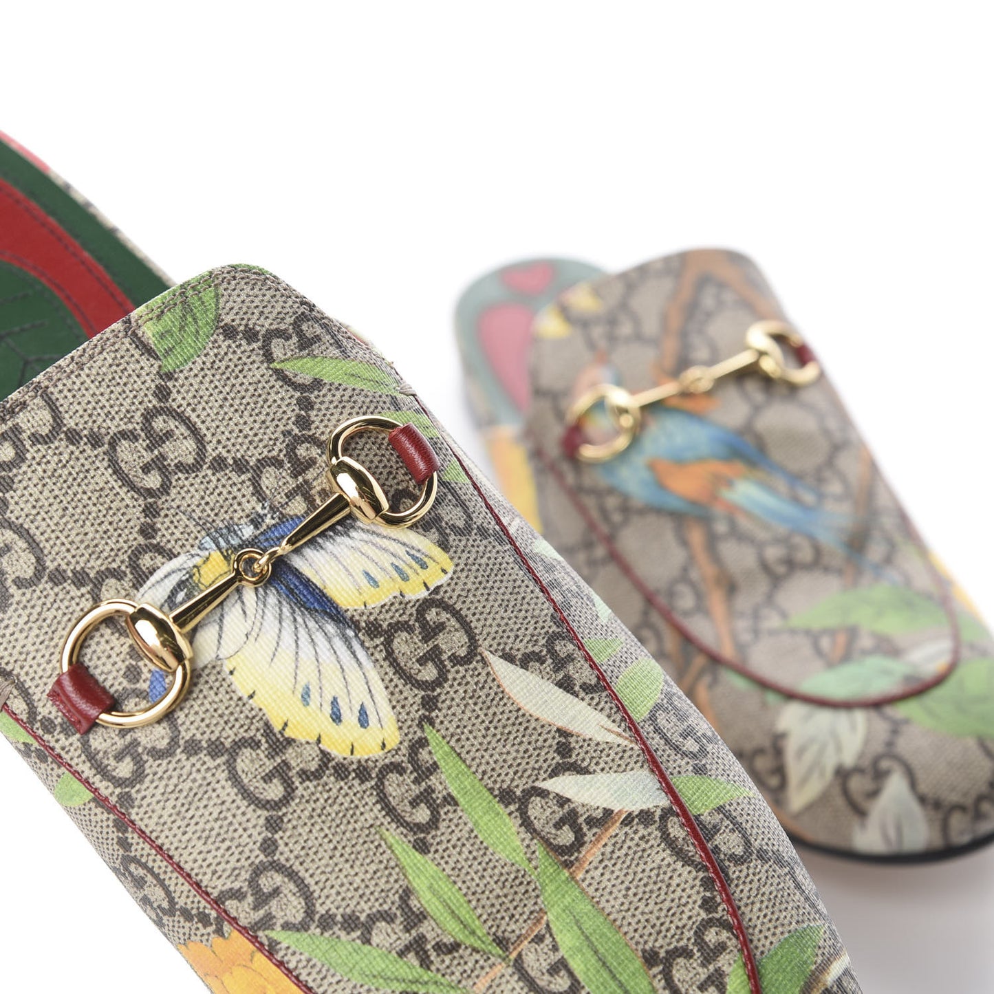 GG Supreme Monogram Tian Womens Princetown Slippers 42 Beige Ebony Multicolor