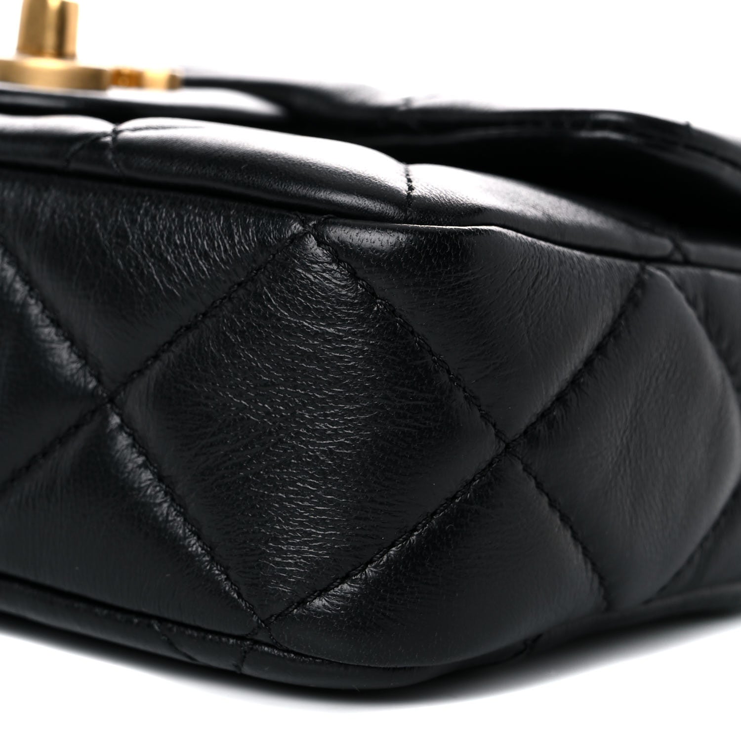 Chanel Lambskin Enamel Quilted Mini Pending CC Square Flap Black 9 of 10