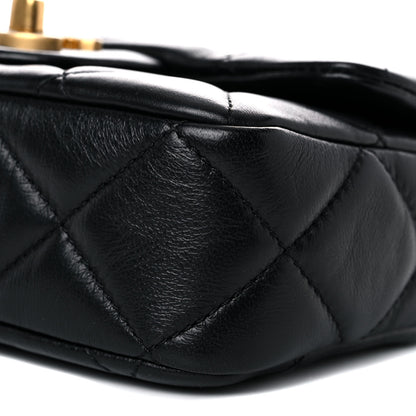 Chanel Lambskin Enamel Quilted Mini Pending CC Square Flap Black 9 of 10